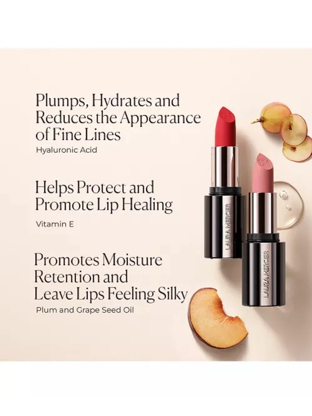 🌺Laura Mercier Flame Challis Caviar Smoothing Matte Lipstick Transfer Proof